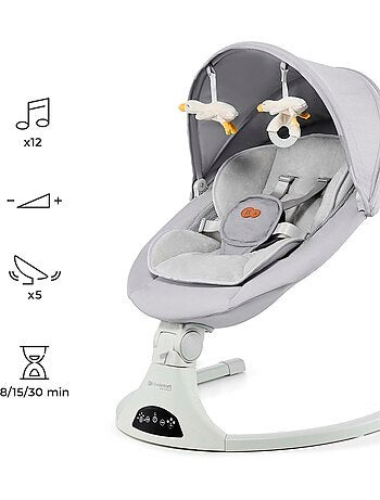 Balancelle-transat Kinderkraft TULSY électrique avec 5 vitesses, Bluetooth, télécommande et USB