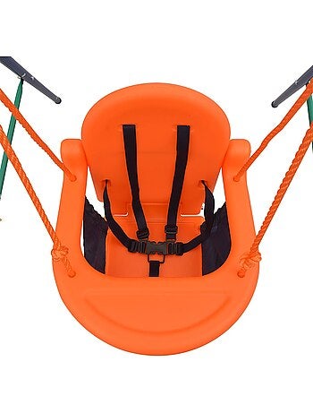 Balançoire 2-en-1 siège bébé et siège simple cadre acier vidaxl
