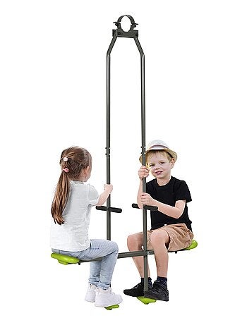 Balançoire agrès face à face enfant gris vert