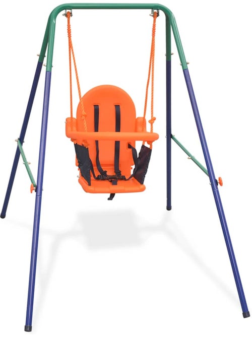 Balançoire bébé cadre acier siège ergonomique et harnais vidaxl - Kiabi