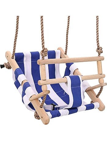 Balançoire bébé en coton et bois avec barre de sécurité vidaxl