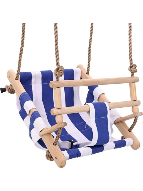 Balançoire bébé en coton et bois avec barre de sécurité vidaxl - Kiabi