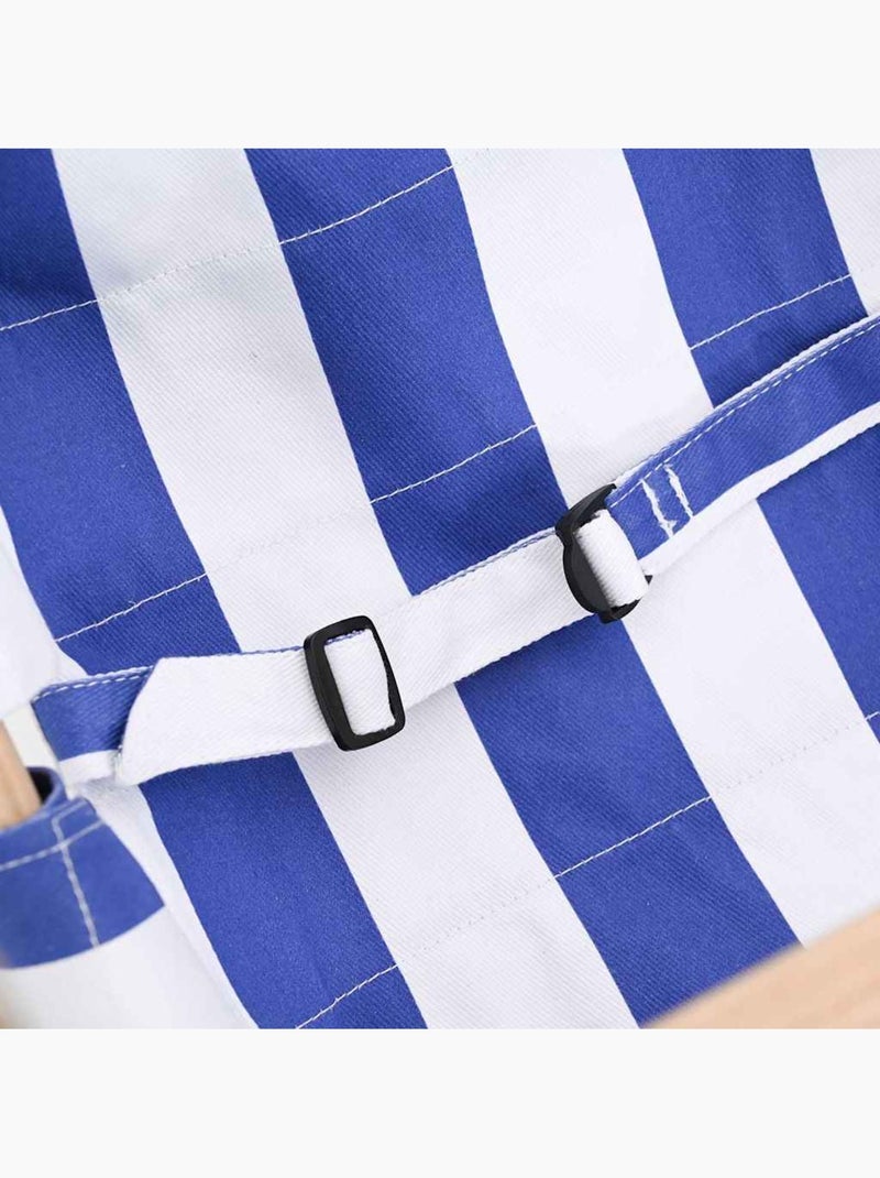 Balançoire bébé en coton et bois avec barre de sécurité vidaxl Bleu Blanc - Kiabi