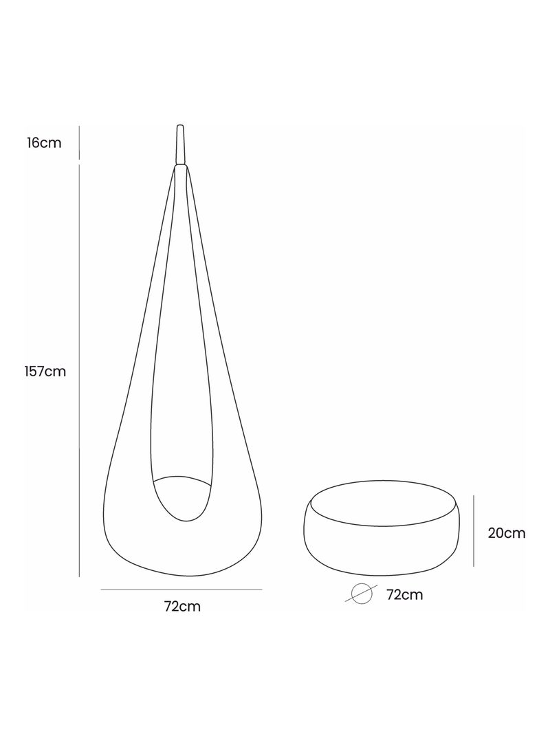 Balançoire cocon pour enfants- aesthetic-KAKI Kaki - Kiabi