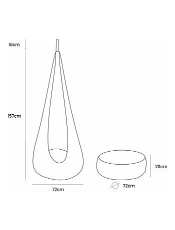 Balançoire Cocoon pour enfants – Churros- VERT OLIVE