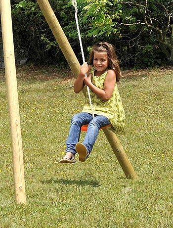 Balançoire corde disque agrès pour portique bois 1,95 à 2,50 m