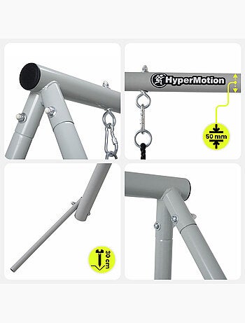 Balançoire double hypermotion 2 en 1 avec nid-de-pie et siège enfant