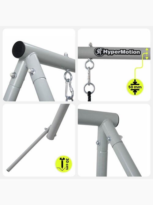 Balançoire double HyperMotion 2 en 1 avec nid-de-pie et siège enfant - Kiabi