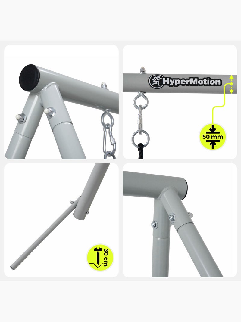 Balançoire double HyperMotion 2 en 1 avec nid-de-pie et siège enfant Beige - Kiabi