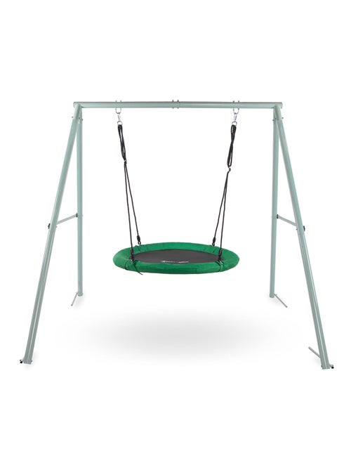 Balançoire Enfant +3 avec Cadre & Cordes, Balançoire Ronde Hauteur Réglable, Charge Jusqu'à 150kg - Kiabi