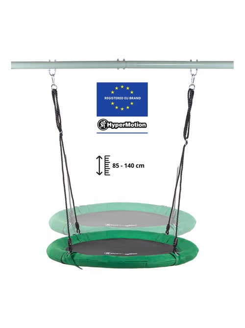 Balançoire Enfant +3 avec Cadre & Cordes, Balançoire Ronde Hauteur Réglable, Charge Jusqu'à 150kg - Kiabi