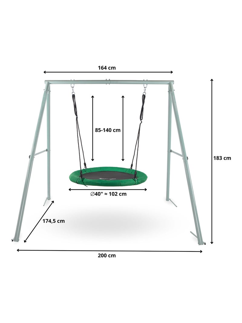 Balançoire Enfant +3 avec Cadre & Cordes, Balançoire Ronde Hauteur Réglable, Charge Jusqu'à 150kg N/A - Kiabi