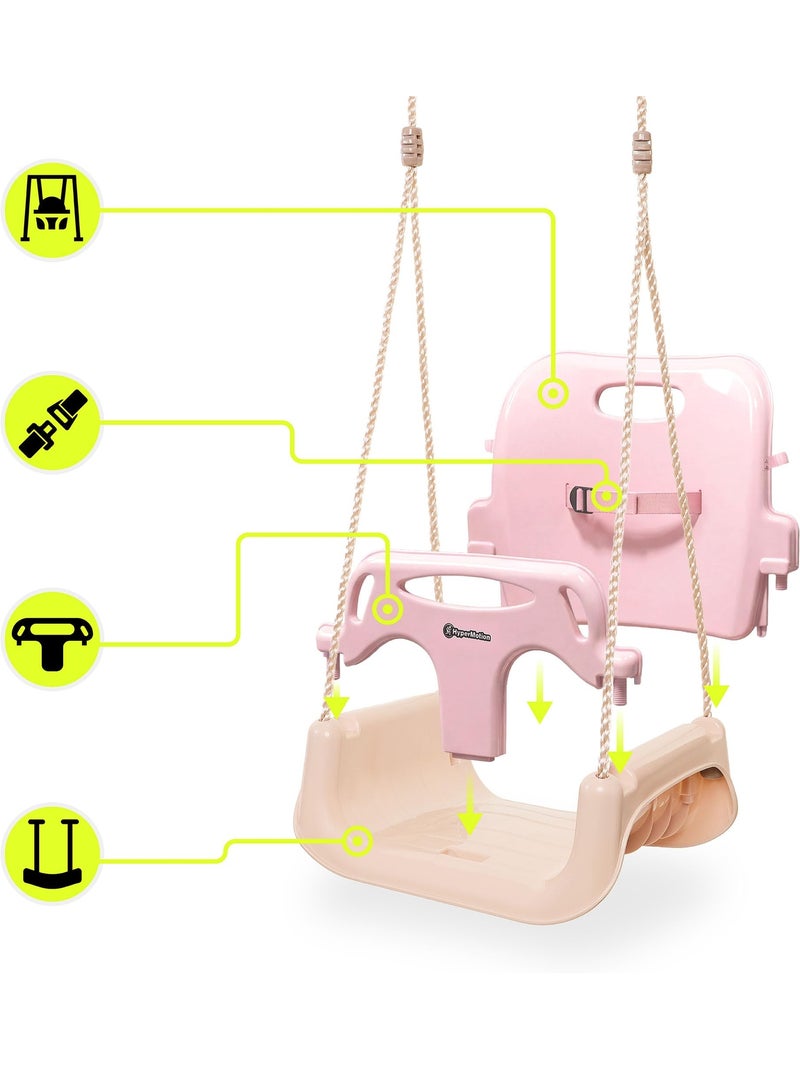 Balançoire évolutive 3 en 1 en plastique cocon nacelle dim 42 x 33 cm Rose - Kiabi