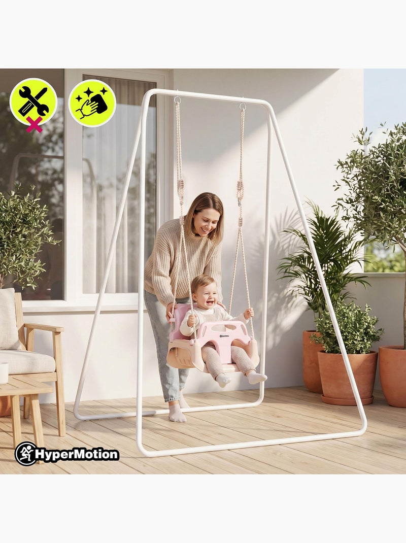 Balançoire évolutive 3 en 1 en plastique cocon nacelle dim 42 x 33 cm Rose - Kiabi