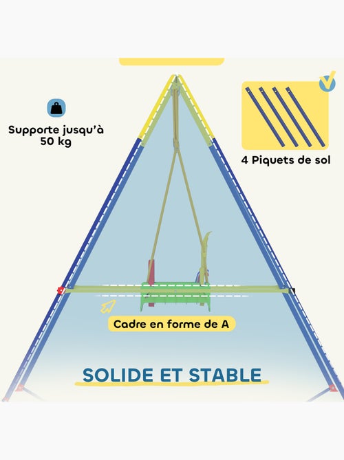 Balançoire évolutive 3 phases acier - Kiabi Balançoire évolutive 3 phases acier - Kiabi