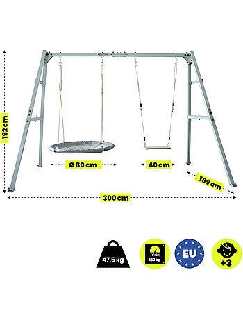 Balançoire HyperMotion 4 en 1 avec hamac, balançoire et nid-de-pie