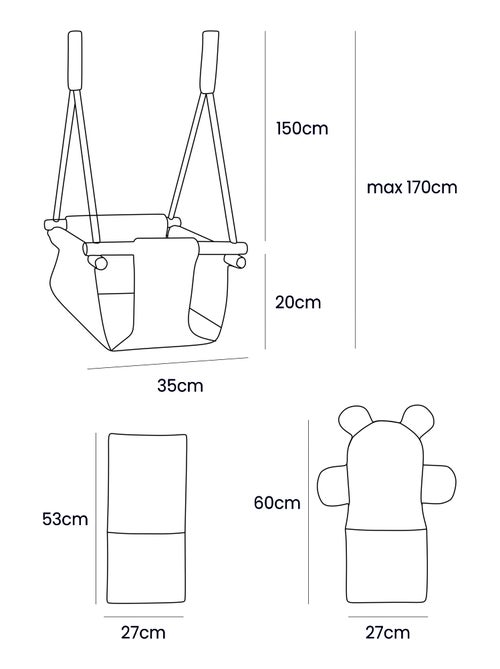 Balançoire intérieur bébé ourson - Kiabi