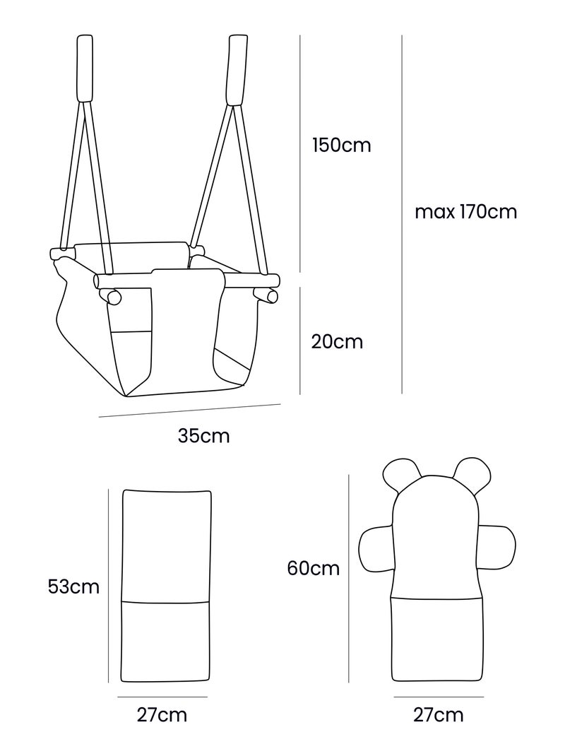 Balançoire intérieur bébé ourson Beige - Kiabi