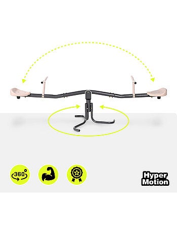 Balançoire Jardin 2-en-1 HyperMotion - Poutre Équilibre & Rotation 360° - 70kg