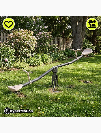 Balançoire Jardin 2-en-1 HyperMotion - Poutre Équilibre & Rotation 360° - 70kg