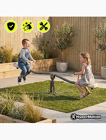 Balançoire Jardin 2-en-1 HyperMotion - Poutre Équilibre & Rotation 360° - 70kg