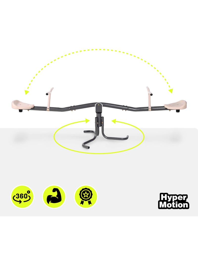 Balançoire Jardin 2-en-1 HyperMotion - Poutre Équilibre & Rotation 360° - 70kg Gris - Kiabi