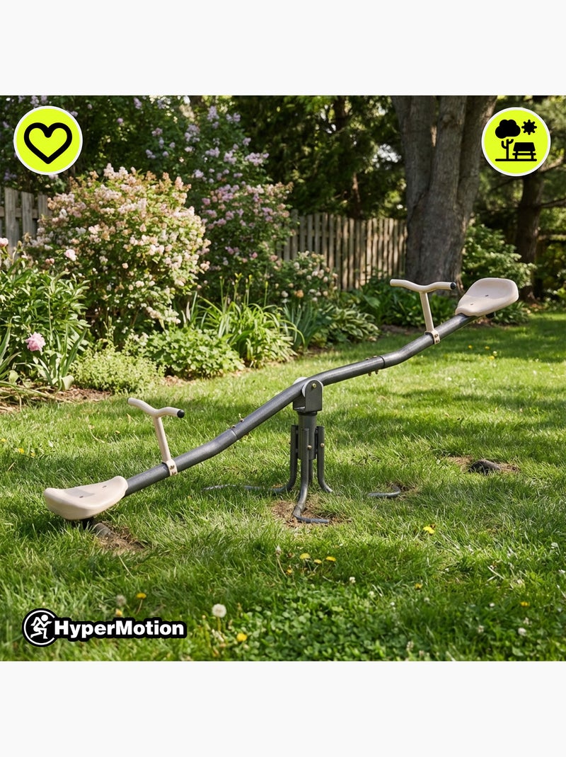 Balançoire Jardin 2-en-1 HyperMotion - Poutre Équilibre & Rotation 360° - 70kg Gris - Kiabi