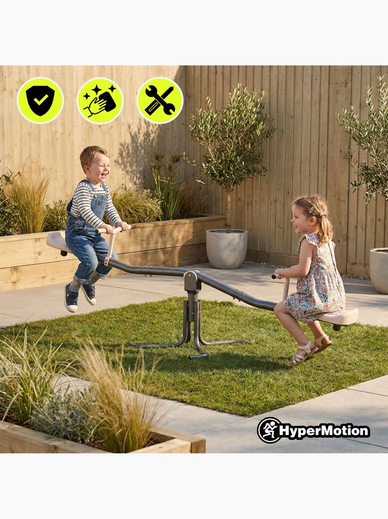 Balançoire Jardin 2-en-1 HyperMotion - Poutre Équilibre & Rotation 360° - 70kg Gris - Kiabi