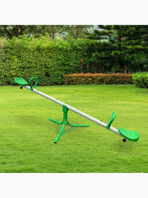 Balançoire jardin enfants 2 en 1 bascule rotative 360° pour 2 enfants extérieur – HyperMotion - Kiabi