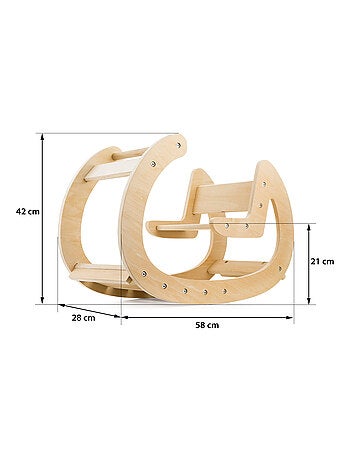Balançoire Montessori bois chaise à bascule 12m Mamabrum