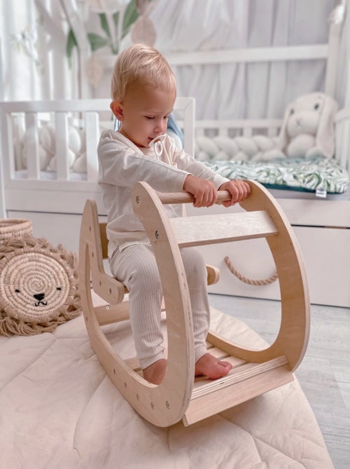 Balançoire Montessori bois chaise à bascule 12m Mamabrum - Kiabi
