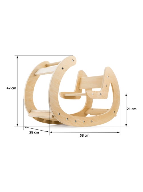 Balançoire Montessori bois chaise à bascule 12m Mamabrum - Kiabi