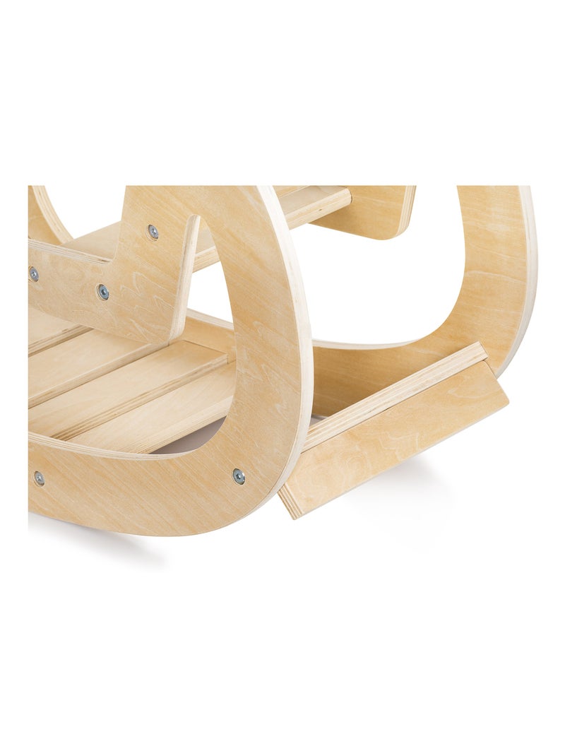 Balançoire Montessori bois chaise à bascule 12m Mamabrum Beige - Kiabi