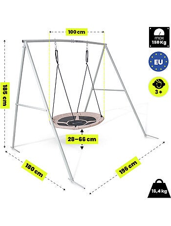 Balançoire nid de cigogne hypermotion avec structure 100 cm
