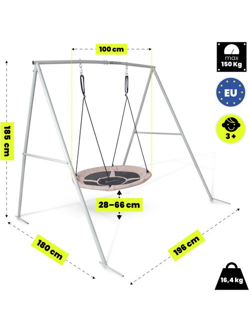 Balançoire nid de cigogne hypermotion avec structure 100 cm - Kiabi