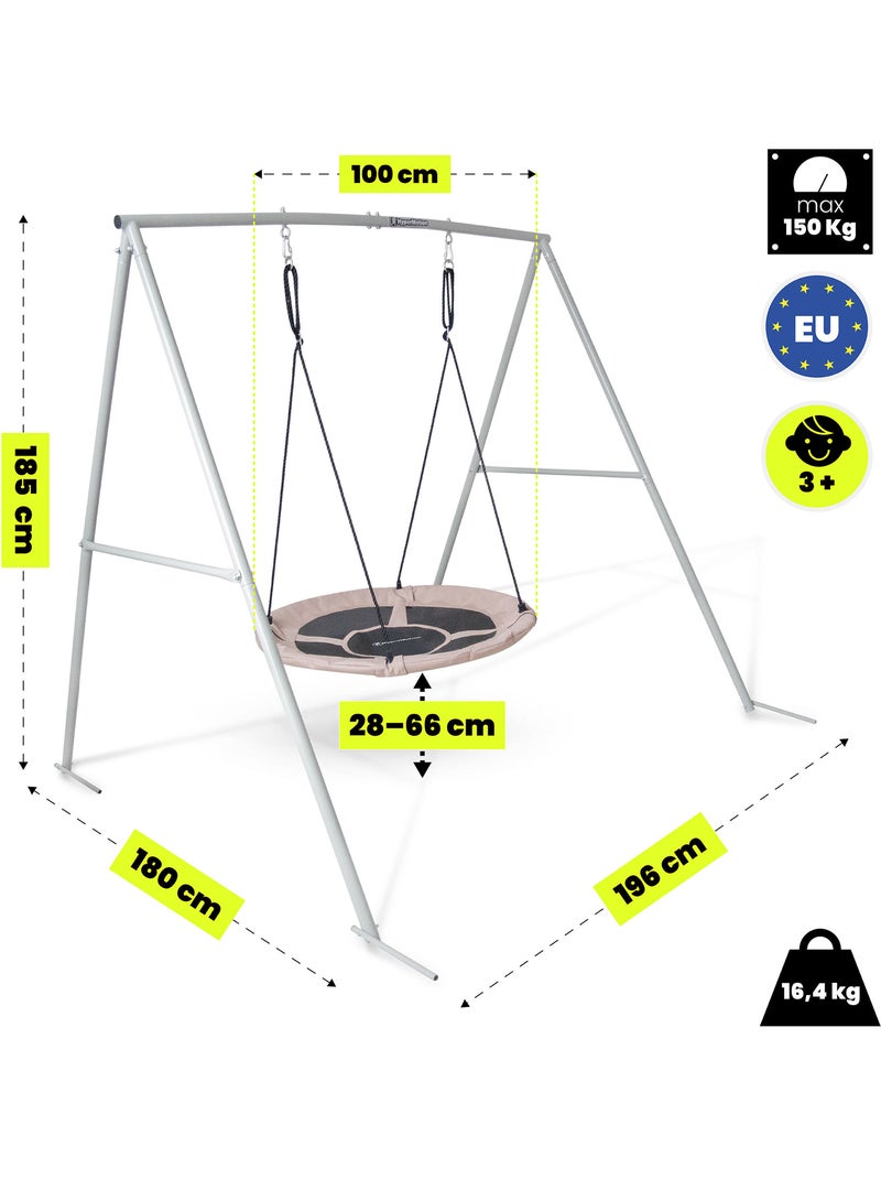 Balançoire nid de cigogne hypermotion avec structure 100 cm Beige - Kiabi