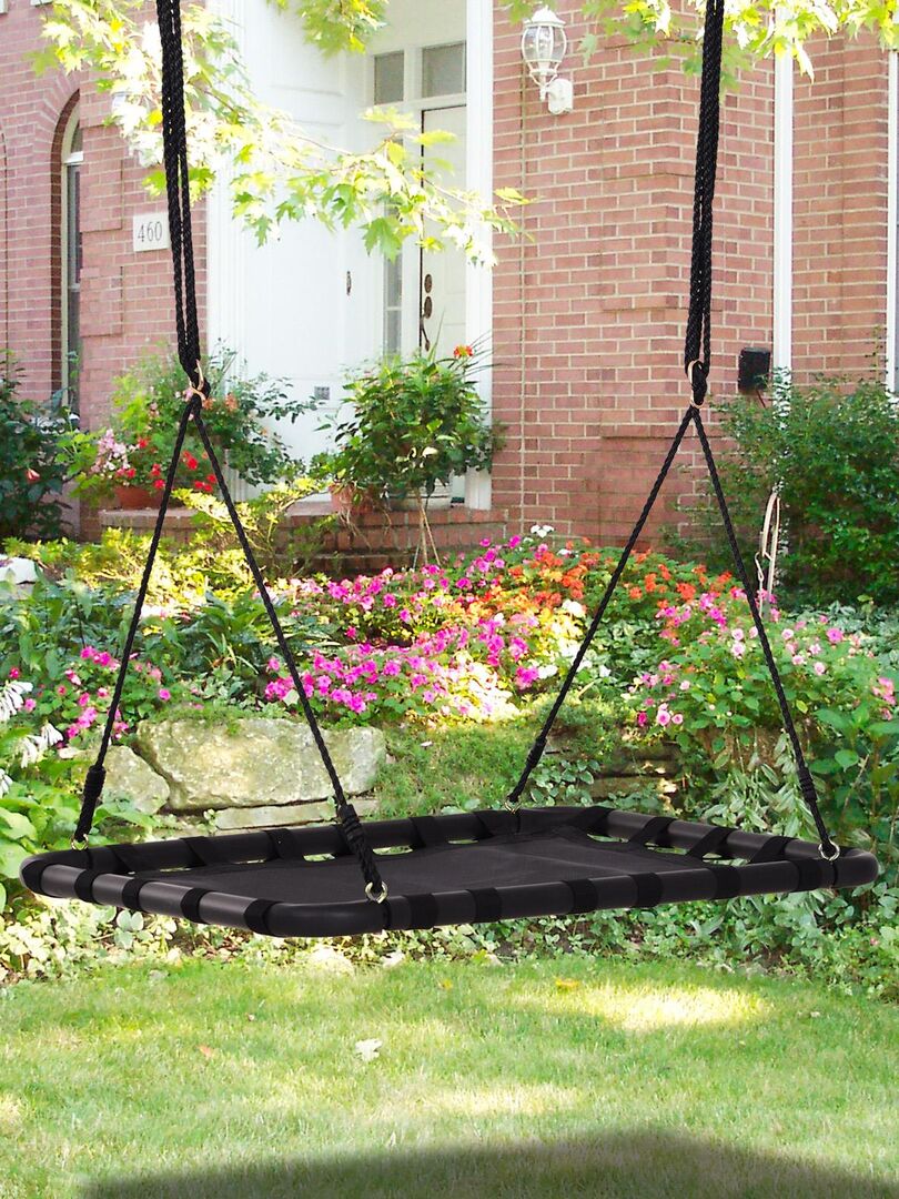 Siège de balançoire en caoutchouc avec chaînes - Équipement de jeu extérieur durable