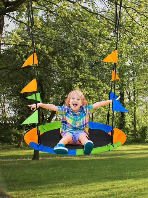 Balançoire nid d'oiseau rond Ø 100 cm multicolore - Kiabi