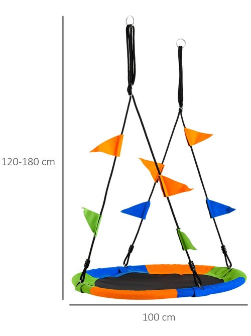 Balançoire nid d'oiseau rond Ø 100 cm multicolore - Kiabi