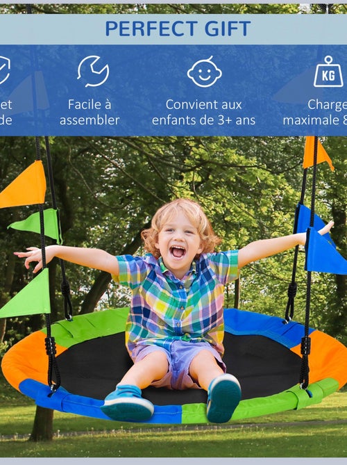 Balançoire nid d'oiseau rond Ø 100 cm multicolore - Kiabi