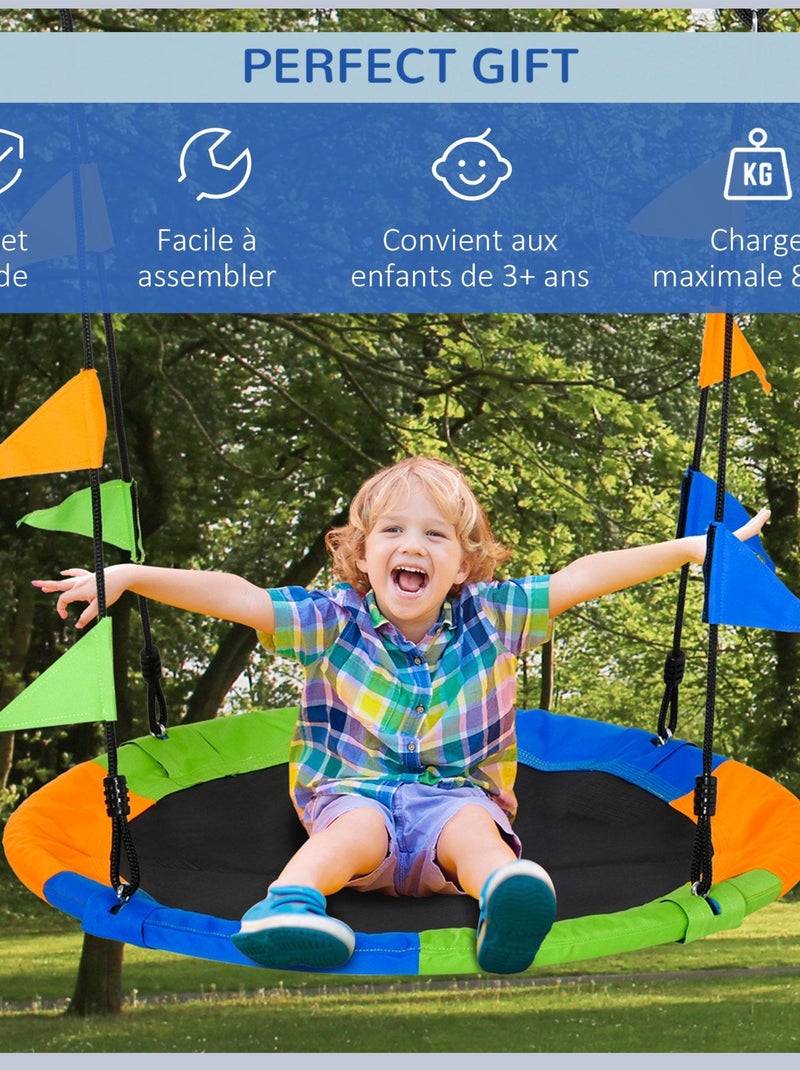 Balançoire nid d'oiseau rond Ø 100 cm multicolore Multicolore - Kiabi