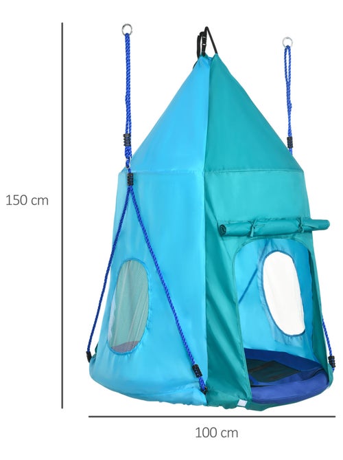 Balançoire nid d'oiseau ronde Ø 1,1 x 1,5H m avec tente - Kiabi