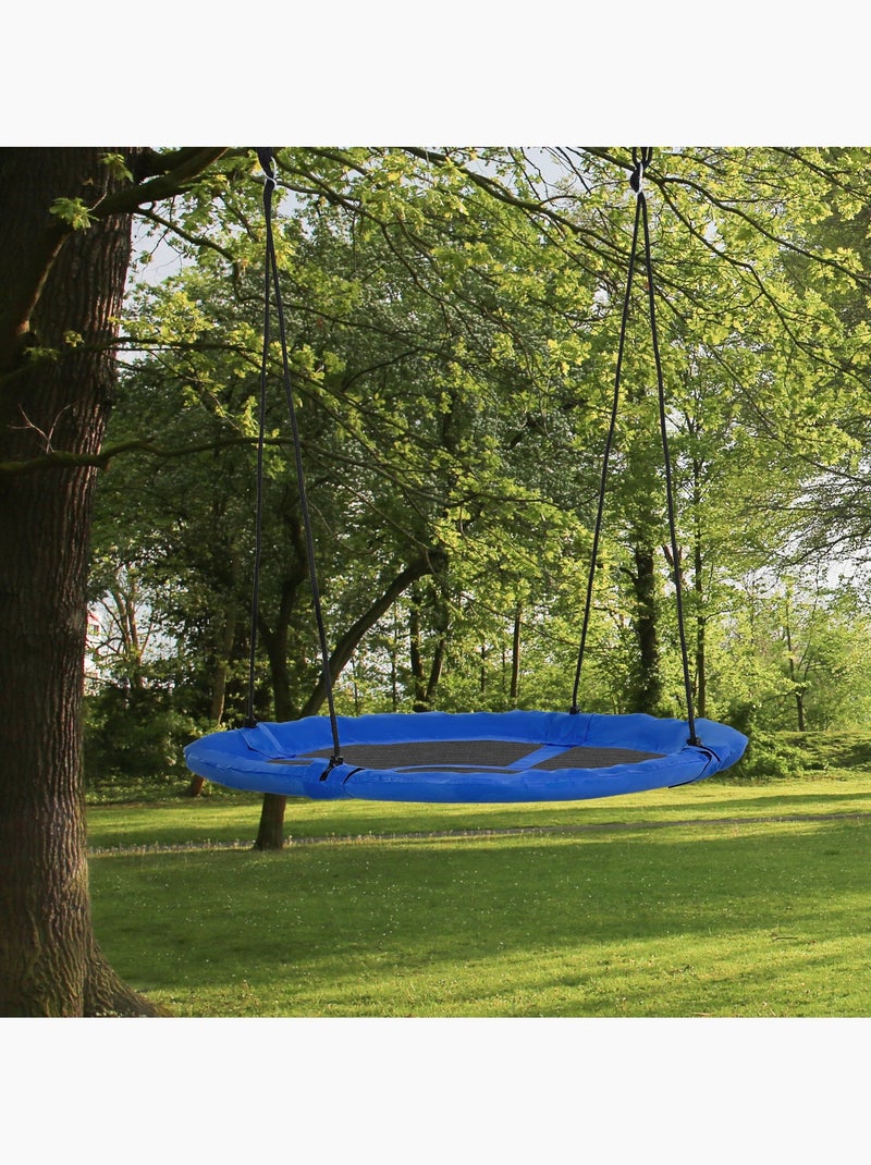 Balançoire nid d'oiseau ronde Ø 110 cm 4 anneaux inclus bleu Bleu Bleu - Kiabi