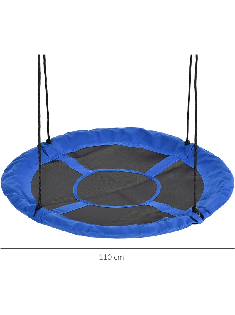 Balançoire nid d'oiseau ronde Ø 110 cm 4 anneaux inclus bleu Bleu Bleu - Kiabi