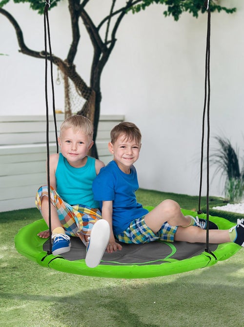 Balançoire nid d'oiseau ronde Ø 110 cm vert - Kiabi