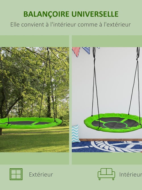 Balançoire nid d'oiseau ronde Ø 110 cm vert - Kiabi