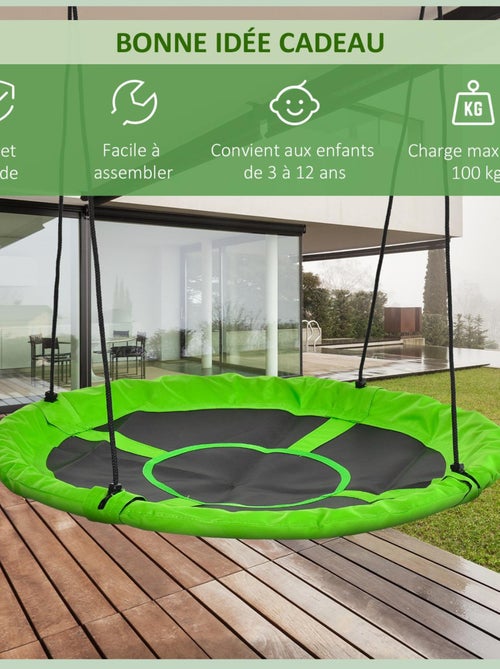 Balançoire nid d'oiseau ronde Ø 110 cm vert - Kiabi