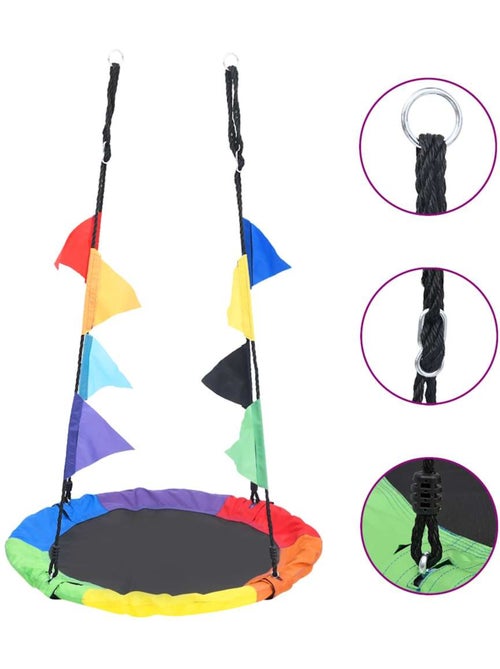 Balançoire nid multicolore avec fanions 100 cm à suspendre vidaxl - Kiabi