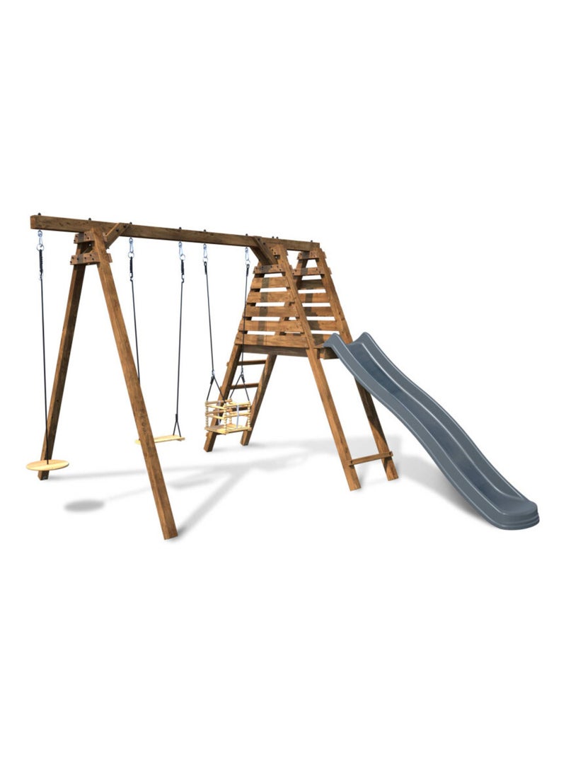 Balançoire Objectif Nature 3 agrès et toboggan Fleur N/A - Kiabi