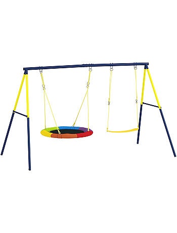 Balançoire portique enfant 3-8 ans acier